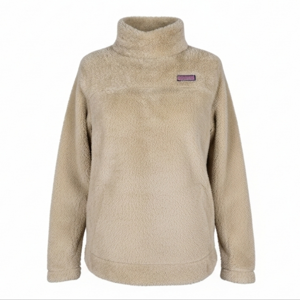 Vineyard Vines Plush Teddy Funnel Neck Shep Shirt Women XS Fleece Relaxed Soft